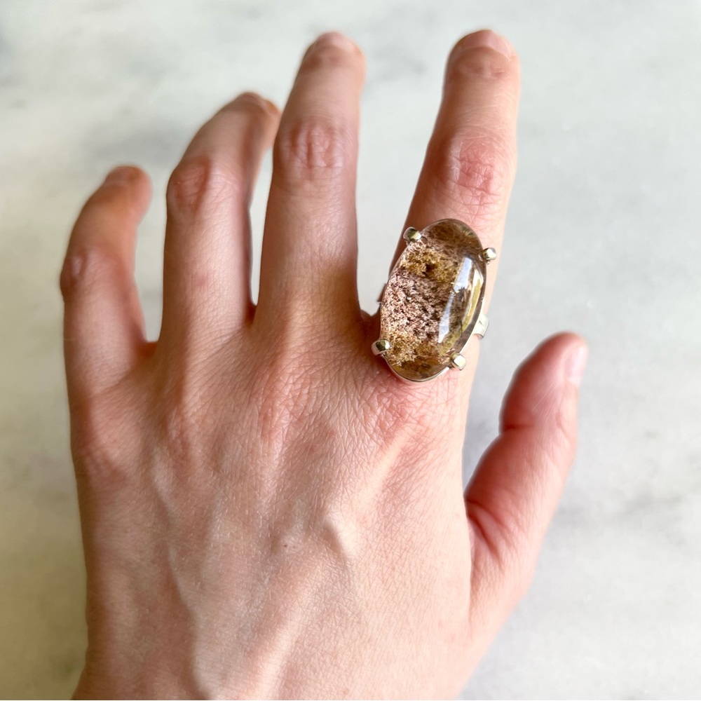 Phantom Quartz Garden Quartz Lodolite Sterling Silver Ring - Picture 8 of 14